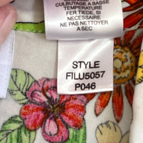 Floral Sleeveless Button Up Blouse First Issue Sequins Pink & Orange Size 3 - Picture 9 of 10